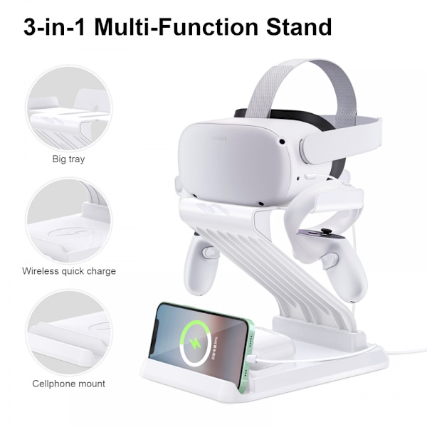 VR Stand, VR Display Stand Ladestation, Hurtig og Sikker Psvr Controller Oplader til Oculus Quest2 VR Headset