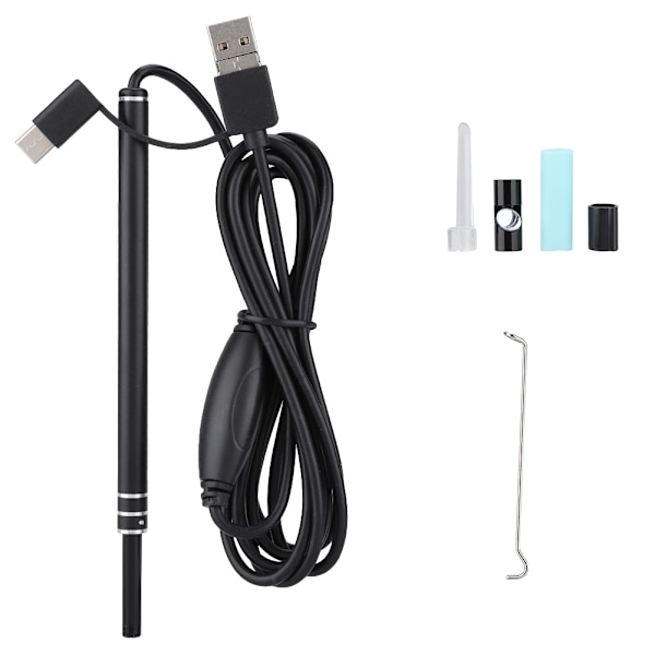 3-i-1 Mini Visuel Øreske USB HD Endoskop Kamera Ørerens Otoskop 5,5 mm