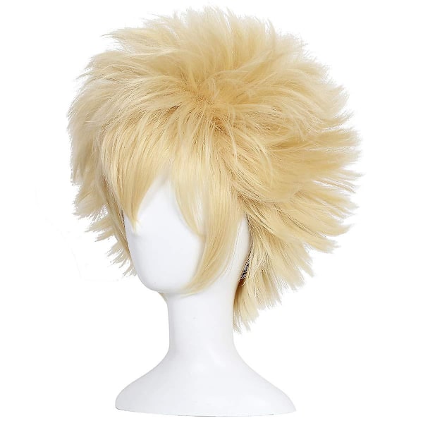 Lyhyt Afro Fluffy Anime Cosplay Peruukki Cosplay Peruukki Halloweeniin (Blond), wz-1328