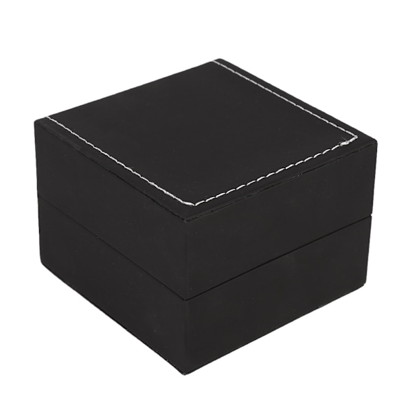 1 st Ny Svart PU Läder Klocka Presentförpackning Displayfodral Armband Armring Smyckeskrin