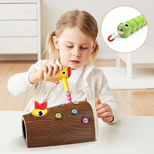 TOP BRIGHT Montessori-leker for 2-åringer - Magnetisk fuglematingslek for finmotorisk utvikling for gutter og jenter