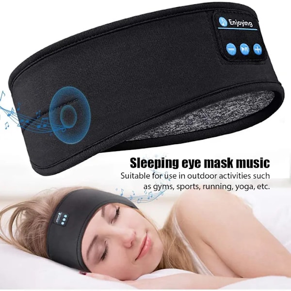Trådløst Bluetooth-headset Elastisk Sportshodebånd Over Øret Hodebånd Øretelefoner Musikk Søvnøyemaske