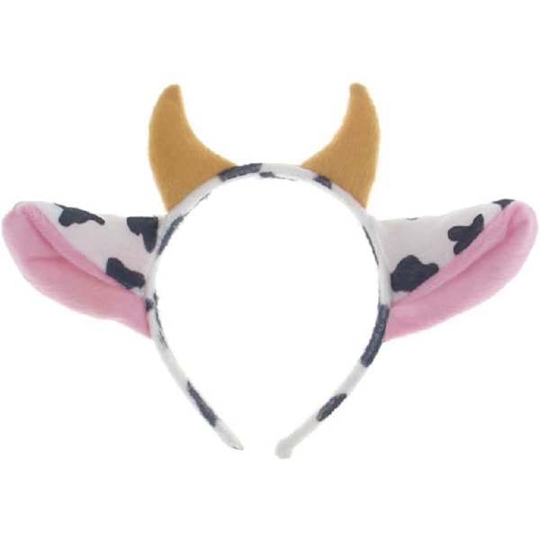 Pandebånd med dyreører, ko-ører og horn, fest, cosplay, hårsløjfe, maskerade hovedbeklædning