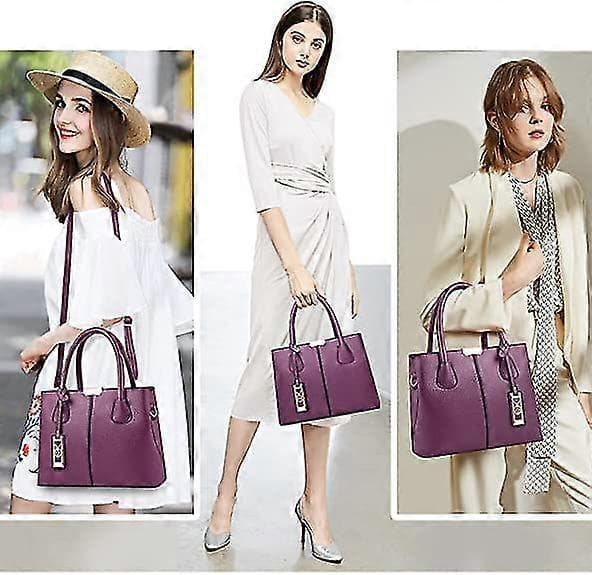 Damväska handväska Läder Crossbody Väskor och Handväskor för Kvinnor Purple