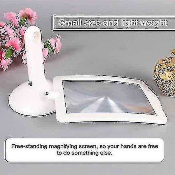 3x Magnifier Bright Led Reading Extra förstoringsglas White 215 * 147 * 135mm