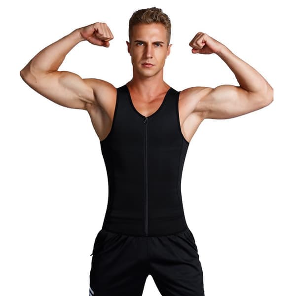 Midjetränare för män med dragkedja, kompressionsväst, shapewear XL XL