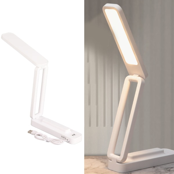 Bærbar sammenleggbar bordlampe med mykt lys for hjemme- og kontorbruk