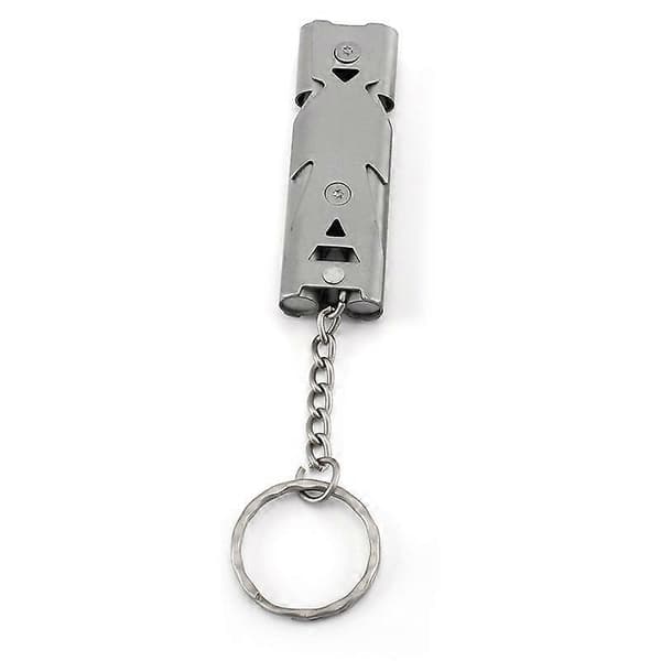 Hätäselviytymispilli, kaksoisputket, turvapillit kaulanauhalla ja avaimenperällä, monivärinen valinnainen silver