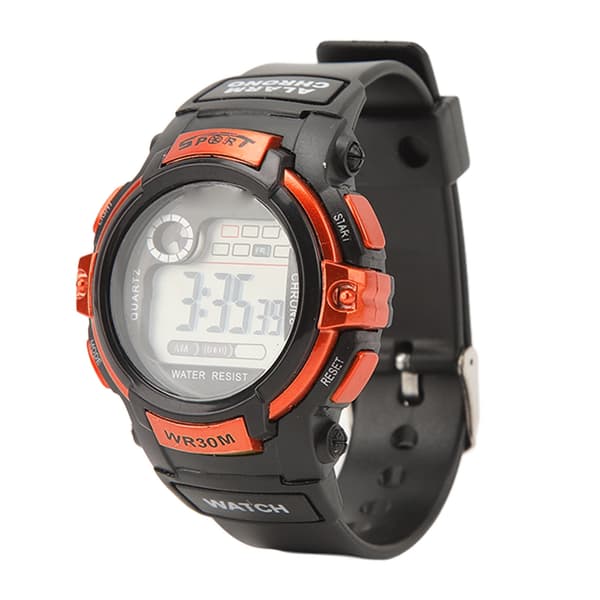 Sportklocka Digital LCD Ljusande Herr Utomhusaktivitet Orange