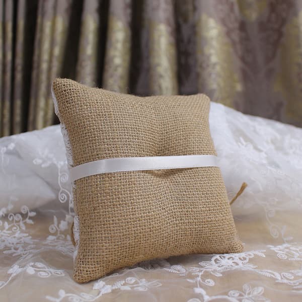 Jute Ringbærerputer 15 cm Rustikk Vintage