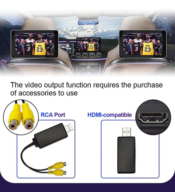 USB-grensesnitt til HDMI-videoutgangsadapter Koble nakkestøttemonitor for bilradio Android-systemspiller 2 Din stereo DVD USB To RCA