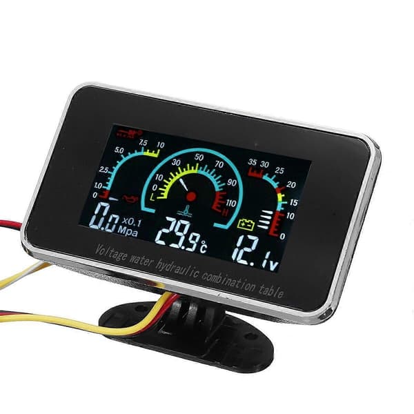 3-i-1 LCD Bil Digital Måler Voltmeter/Olietryk/Vandtemperatur 12-24V