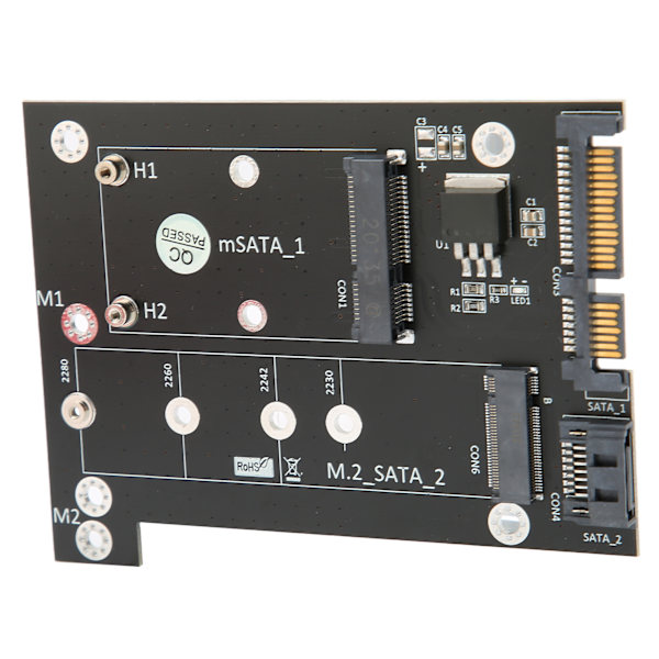 MSATA M2 NGFF SSD til Dual SATA3 Adapterkort Høyhastighetskonverter Datatilbehør