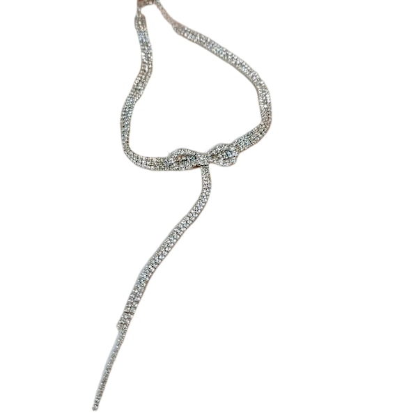 halsband bowknot hel diamant nyckelbenskedja