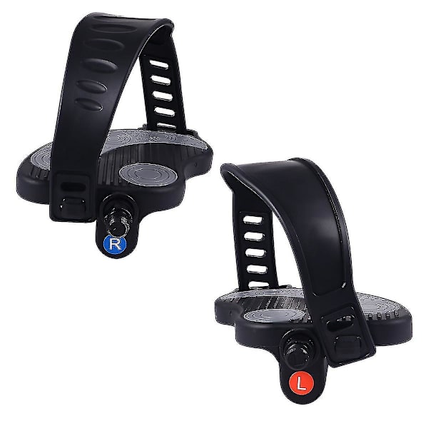 1 par motionscykel pedaler med stropper spinningcykel pedaler