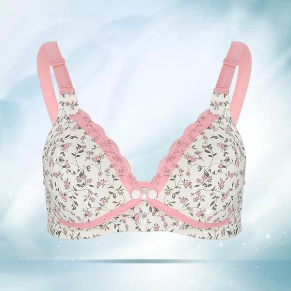 Amnings-BH i bomull, rosa 38 85