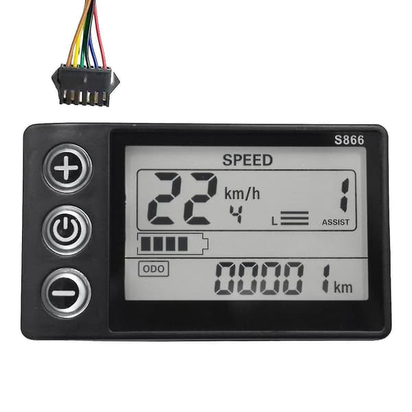 [DT]24v 36v 48v 60v S866 Controller Panel Dashboard Elektrisk Cykel LCD Display Til Elektrisk E-cykel Scooter (SM Stik 6pin)