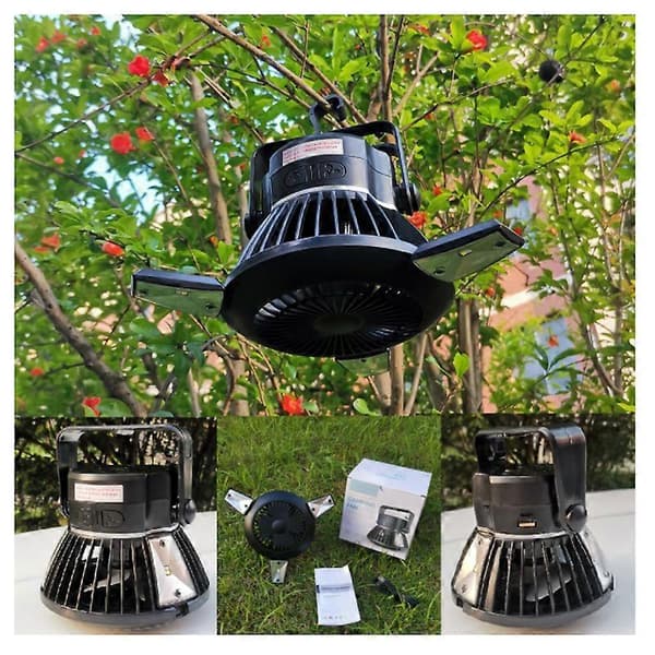 Solarventilatorlampe Campingudstyr Campinglamper USB Genopladelige Bærbare Teltlamper