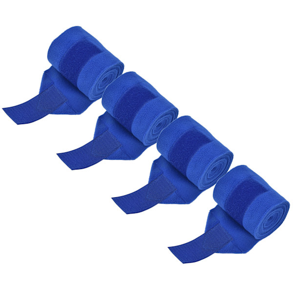 4 stk. Hesteben Wrap Hoop Loop Fastgørelse Beskyttelse Blødt Polyester Sæt Kit til Hund Ko Kat Blå