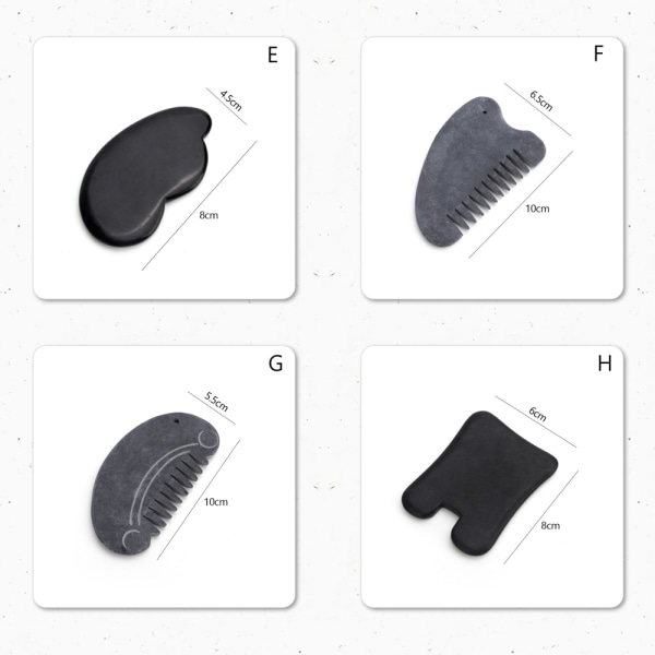 Svart Obsidian Gua Sha skrapande massageverktyg Jadestensbräda M