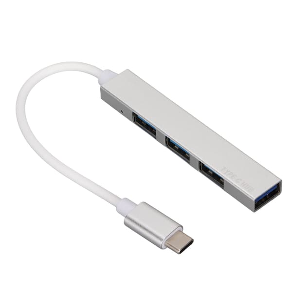 USB C Hub 4 i 1 Typ C till USB 2.0 3.0 Mini Portabel Silver Dockningsstation Skrivbordsdator Laptop