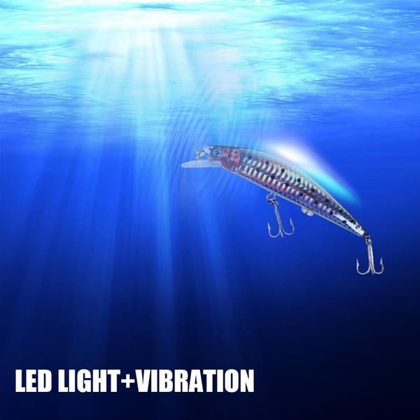 Elektrisk USB-ladbart fiske-agn med LED-lys