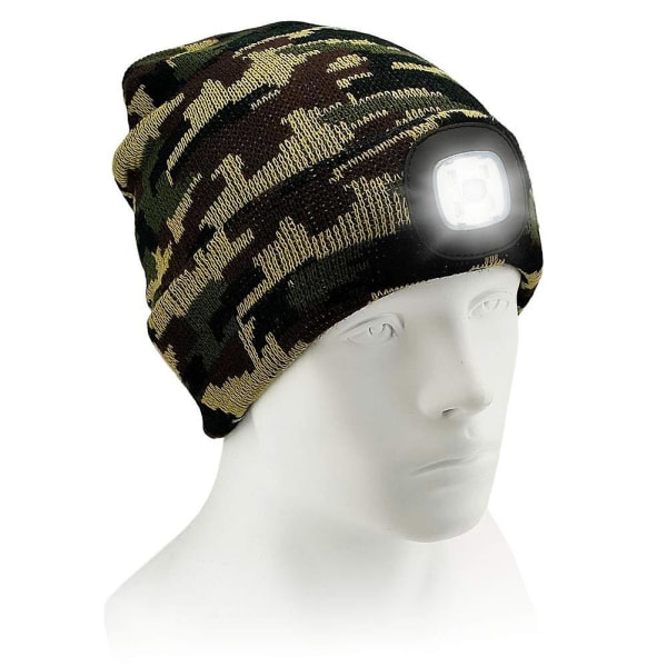 Led Beanie Cap USB Uppladdningsbar Camouflage