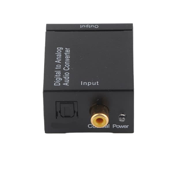 Digital til Analog Konverter DAC Dekoder Toslink Koaksial Inngang Analog 2RCA Utgang Svart USB-kabel Fiberoptisk Kabel