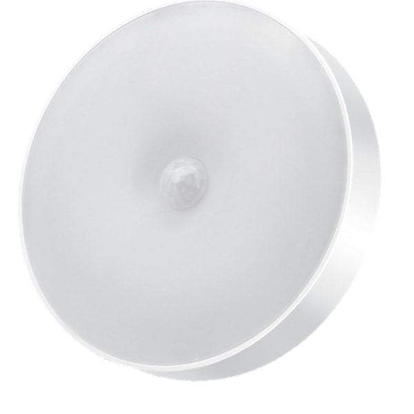 USB Oppladbar Rund LED Nattlampe - Varmhvit, Veggmontert for Soverom, Barnerom & Ganger