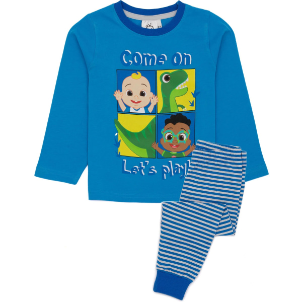 Cocomelon Boys Langermet Pyjamassett 3-4 år Blå 3-4 Years Blue