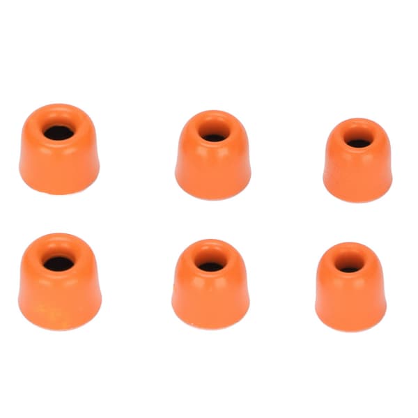 6 par orange memory foam støjreducerende ørepropper erstatning for 4,3 mm-6,0 mm øretelefoner