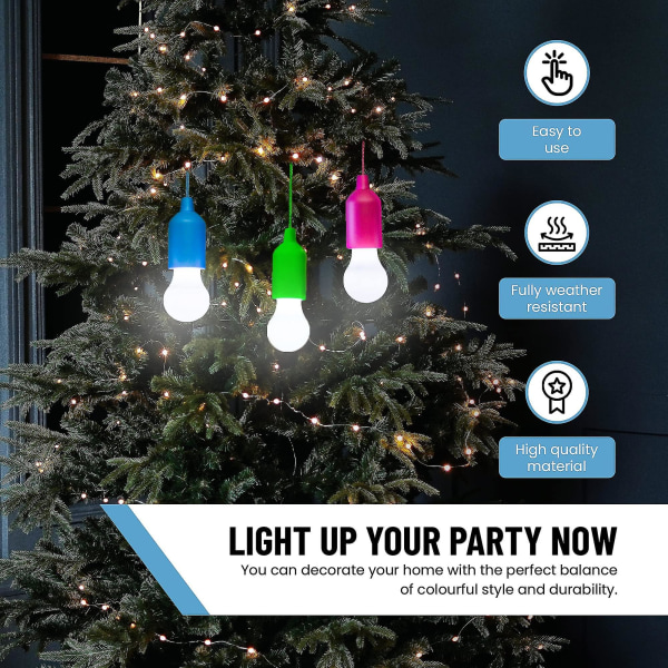 4-st Led Dragsladd Lampor Batteridriven Nattlampa På String