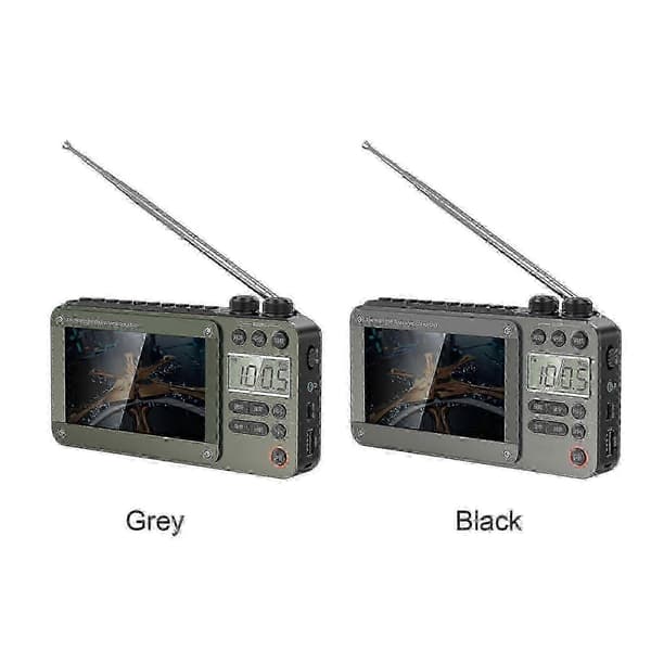 Højkvalitets lomme-tv og radio med Bluetooth-forbindelse til underholdning Grey
