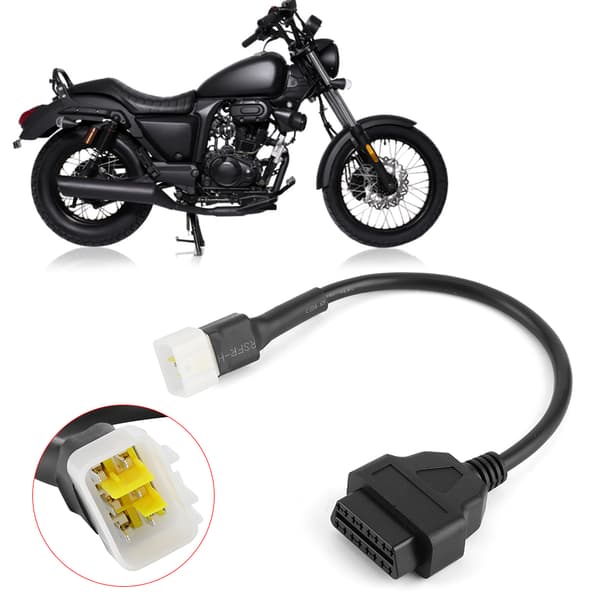 Diagnostik 6-benet til OBD2 16-benet adapterkabel Motorcykelfejlsøgningsstik Passer til Sinnis