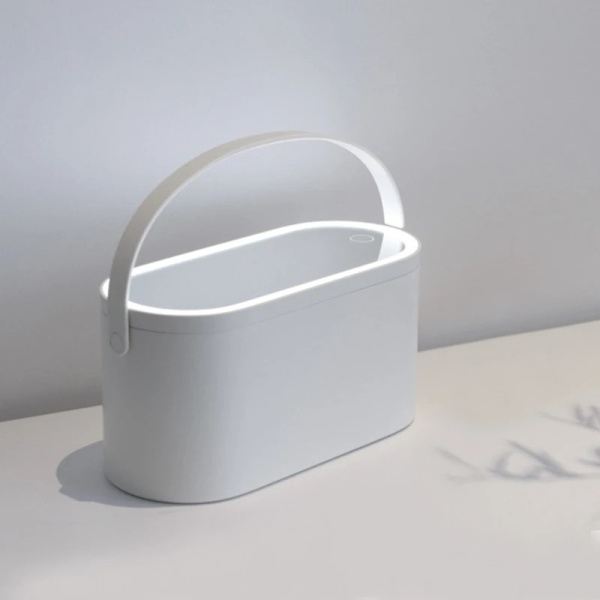 Spegel Bärbar Makeup Organizer Box med LED-ljus C