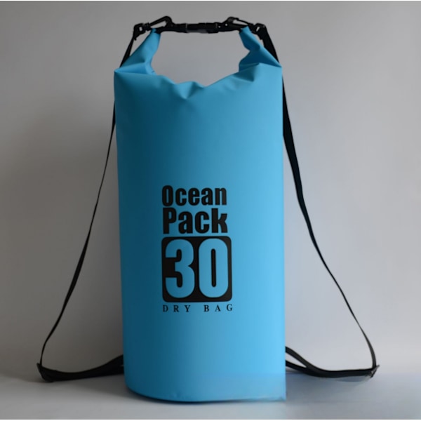 PVC ulkoilma uima- vedenpitävä laukku rantakassi 30L Sky Blue