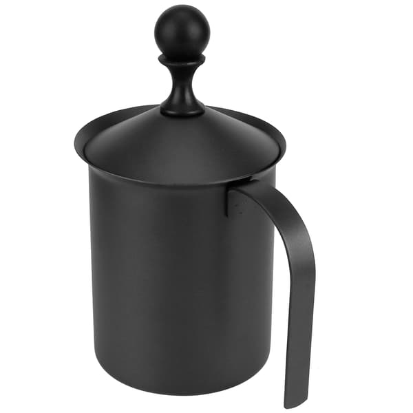 Japansk stil rustfrit stål manuel dobbeltmasket mælkeskummer kaffefløde 400cc