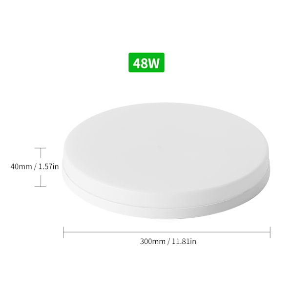 Neoglint 48W Pyöreä Uppoasennettava LED-kattovalaisin keittiöön, makuuhuoneeseen ja eteiseen (6500-7000K)