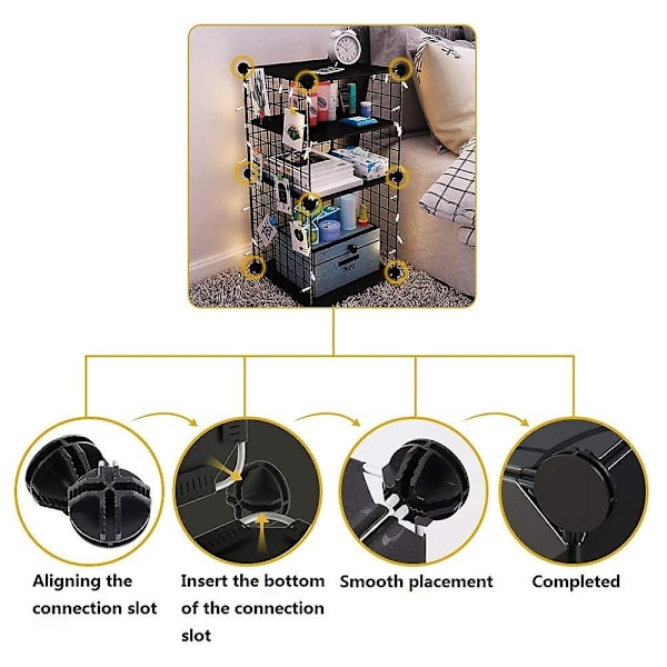 20st Wire Cube Plast Connectors Black Interlocking