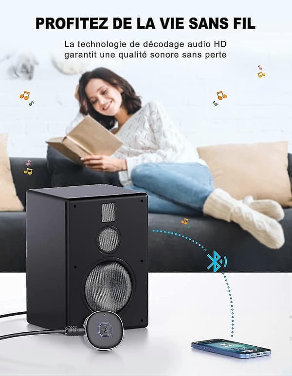 Bluetooth-vastaanotin monitoiminen Plug and Play Bluetooth-sovitin Bluetooth 5.0
