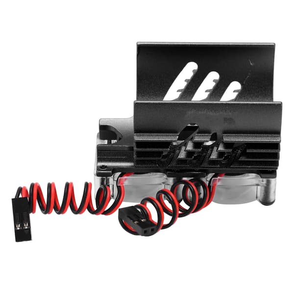 Dobbelt Ventilator Motor Køleradiator 40-42mm til 1/8 RC Bil Sort