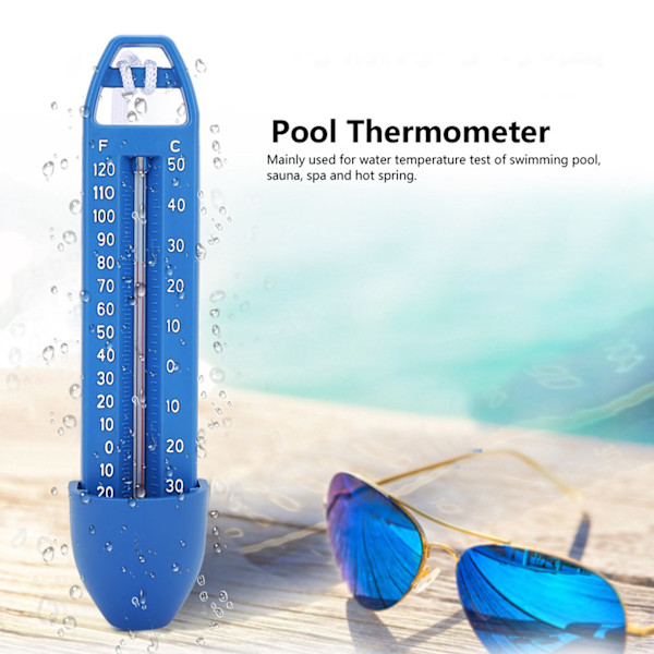 2-pack flytande termometrar för swimmingpooler, spa, bastur och varma källor (16,5x3,7cm)