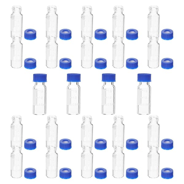 100 st glasflaskor Små glasburkar Provflaskor Små glasflaskor Tomma flaskor med lock 2 ml (med skala)