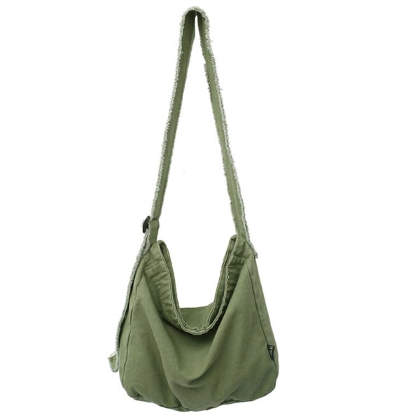 Tvättbar canvasväska, utsliten axelväska, enkel messenger bag green