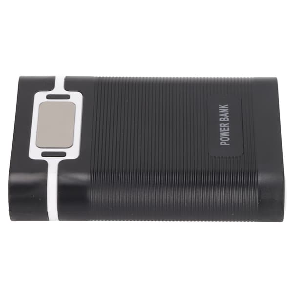 DIY 18650 Batterioplader Powerbank 4 Batterier Mikro Input 2 Vejs Opladning LCD Display Sort