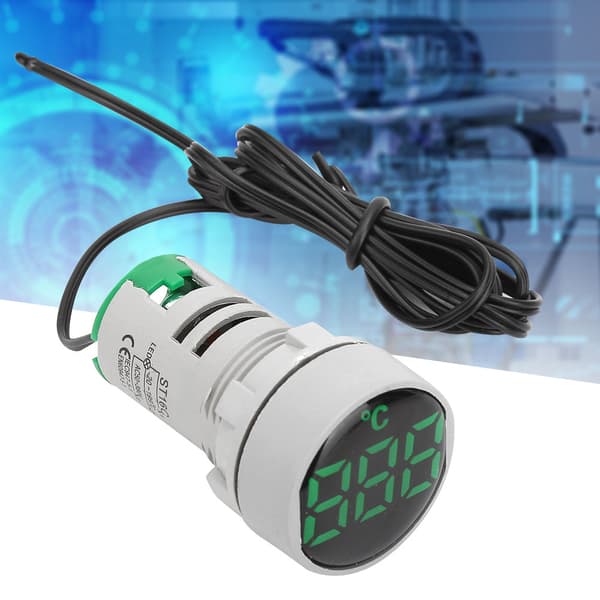 Digitalt LED Termometer AC 50-380V Temperaturindikator -20 til 199C Grønn Skjerm