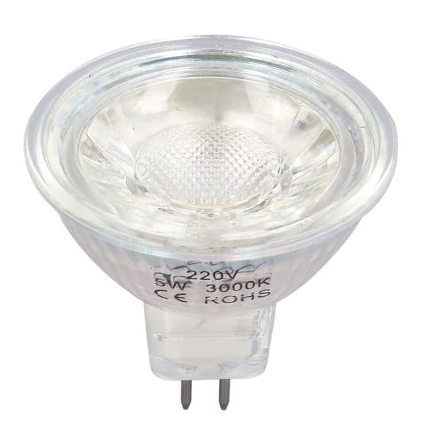 5W COB LED MR16 Dimbar Spot Light Bulb 220V Varmvit 3000K för Sovrum Vardagsrum