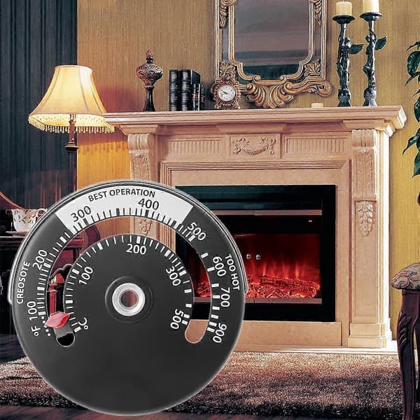 Magnetisk Pejsventilator Termometer Aluminiumlegering til Måling af Ovn