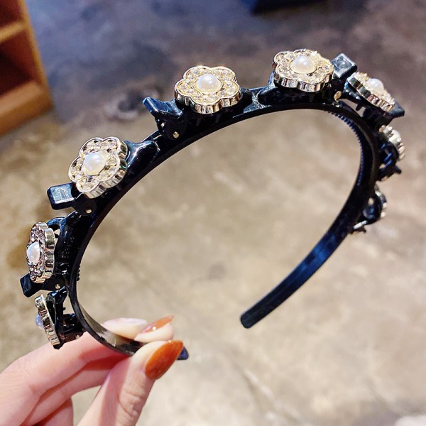Ins net röd pärla strass hårbåge style 10