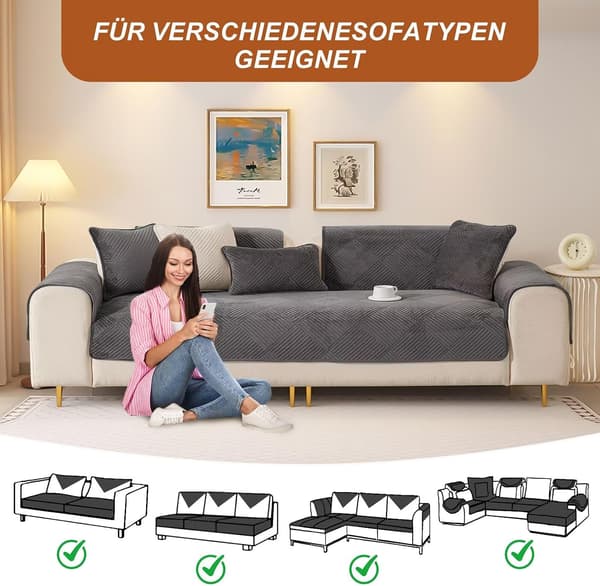 Universelt sklisikkert \"Ultra Stretch\" sofatrekk for 1/2/3/4-seters sofaer og L-formede puter, solid tekstur, sofatrekk til stuen a-beige a-beige 70×180